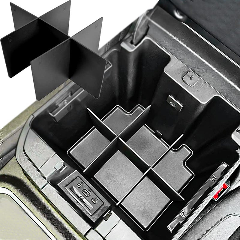 TACOBRO Center Console Organizer Dividers for 2019-2022 GMC Sierra/Chevy Silverado 1500 Accessories /2020-2023 Chevy Silverado/GMC Sierra 2500HD/3500HD, Fit Full Console w/Bucket Seats Only - Image 1